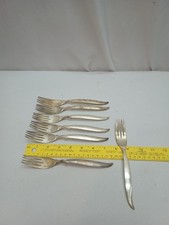 1847 Rogers Brothers IS FLAIR SALAD FORKS c 1956 Silver Plate Flatware 7 PCS