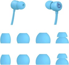 Ear Tips for Beats Flex, S/M/L/D Sizes, 4 Pairs, Soft Silicone, Blue