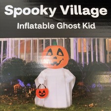 Gemmy Halloween Spooky Village 3.5 ft Ghost Kid Airblown Inflatable Lights NIB