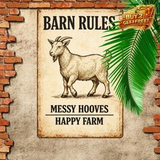 Beware Goat Everywhere Funny Metal Tin Sign Farmhouse Decor