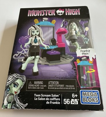 NEW! Monster High Mega Bloks Blocks Frankie Stein Teen Scream Salon 56pc