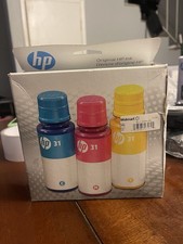 HP 31 Cyan, Magenta, Yellow Ink 3-Pack Bottles EXP 11/2025 BRAND NEW