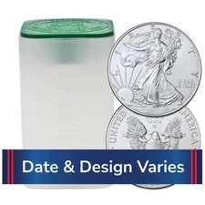 Roll of 20 - $1 1-oz American Silver Eagle Random Year BU