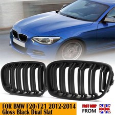 Front Kidney Grill Grille Gloss Black For BMW F20 F21 1 Series 2011-2014 Pre-LCI
