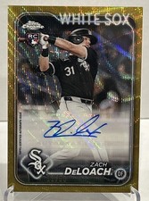 2024 Topps Chrome Baseball Zach DeLoach Rc Gold Wave Auto/50