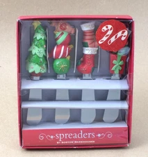 NOS Boston Warehouse Cheese/Butter/Dip Spreaders Christmas Gift Tree 2015 NEW