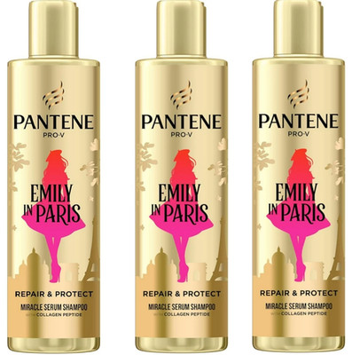 3 x 250ml Pantene Pro-V Emily in Paris Miracle Serum Shampoo - Repair & Protect
