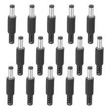 15 Pack 5.5x2.1mm DC Male Plug Power Supply Ends DIY DC Barrel Connector