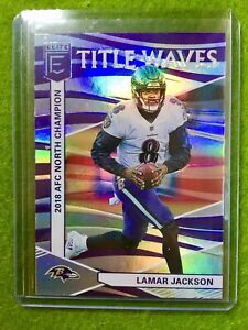 LAMAR-JACKSON-PRIZM-CARD-JERSEY-8-RAVENS-SP-REFRACTOR-2019-Elite-TITLE-WAVES-sp