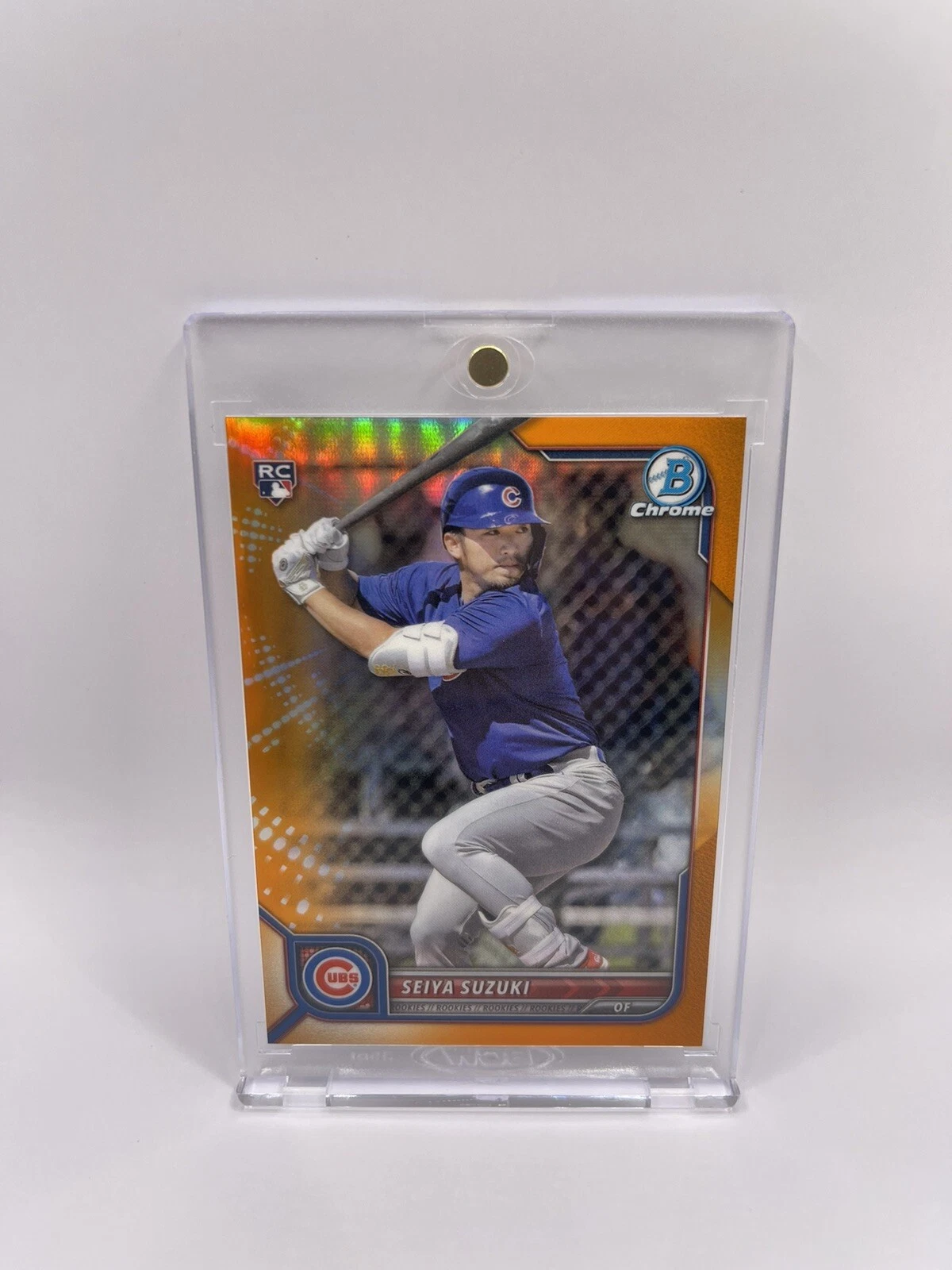 Seiya Suzuki 2022 Bowman Chrome #69 Rookie Orange Refractor #/25 W/Mag Cubs