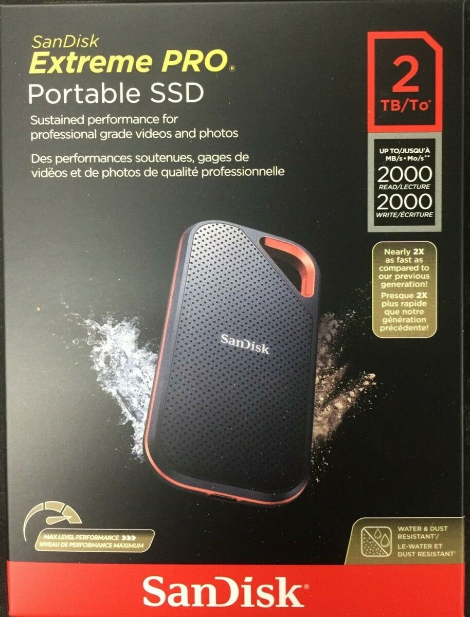 Disque dur externe SSD SanDisk Extreme Pro 2To NVMe - USB-C 2000