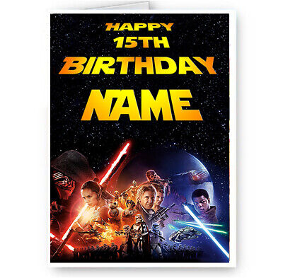 Star Wars Solo Personnalisé De Carte D'Anniversaire Imprimé Enveloppe message à l'intérieur!
