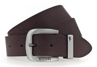 Mustang Leather Belt W85 GüRtel Darkbrown Dunkelbraun Neu