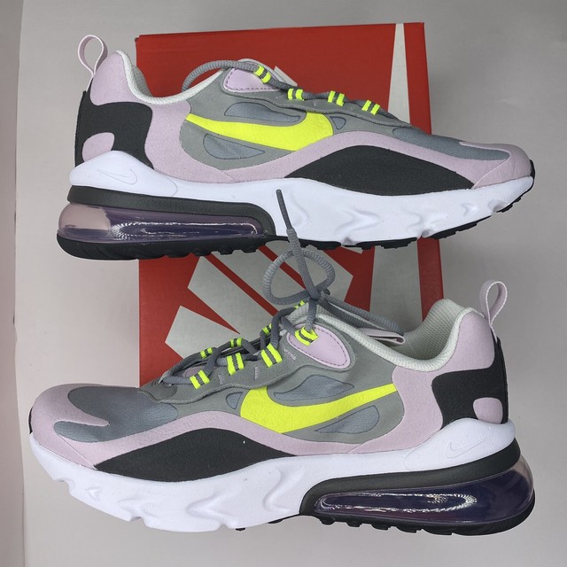Nike Air Max 270 React Gs Sneakers Grey Pink Yellow Bq0103 010 Youth Size 7y For Sale Online Ebay