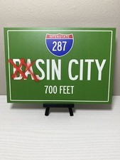 Basin Sin City 7x10 Metal Road Sign Highway 287 Prop Bam Box
