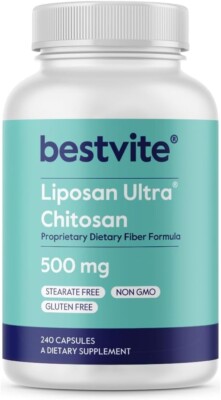 Liposan Ultra Chitosan 500mg (240 Capsules)-Patented Faster Acting 