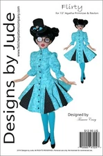 Flirty Doll Clothes Sewing Pattern for 13" Agatha Primrose & Revlon Tonner Dolls