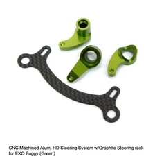 AXIAL EXO TERRA Buggy Steering System Aluminum HD Carbon Fiber Rack GREEN