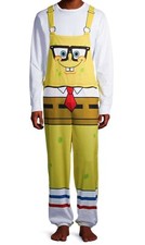 Spongebob Squarepants Union Suit Pajamas Pants Mens Size S M L Women Costume NWT