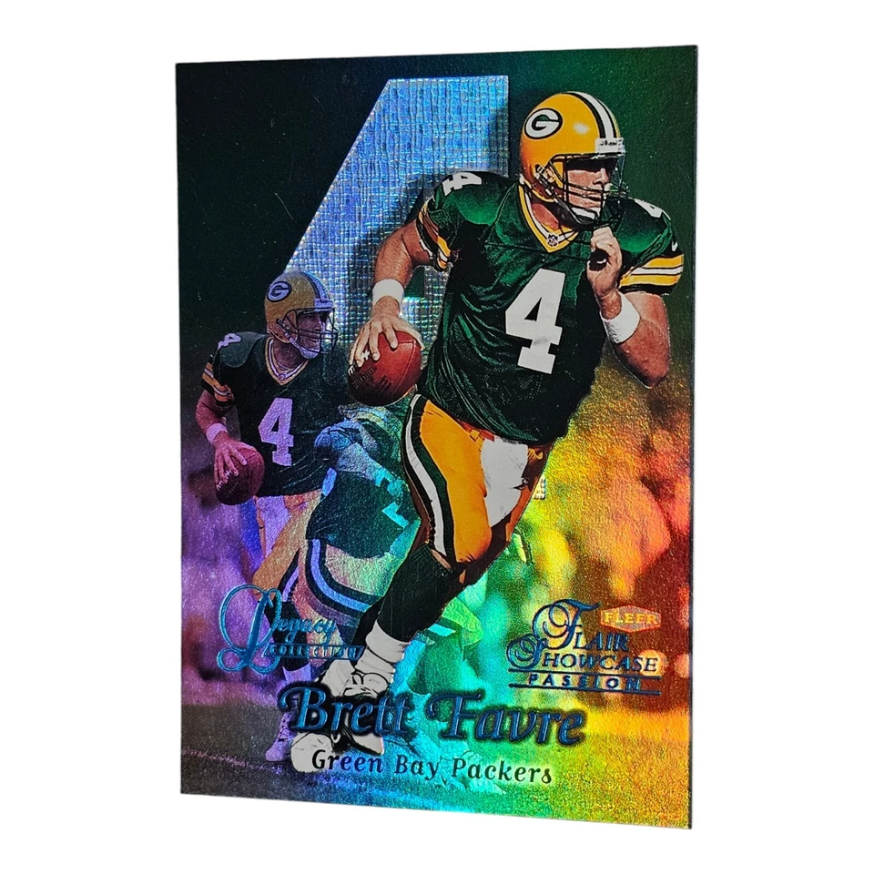 1999 Flair Showcase Passion Showdown Brett Favre LEGACY COLLECTION #'d /99 - Image 3 of 4