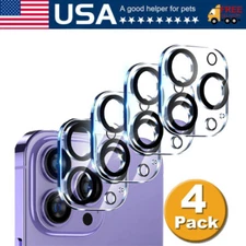 4x For iPhone 15 14 13 12 11 Pro Max Tempered Glass Camera Lens Cover Protector