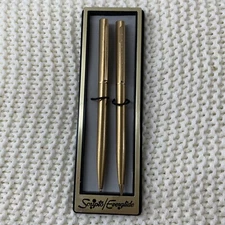 Vintage Scripto New Yorker Pen And Pencil Set Gold Highlights Box New Old stock