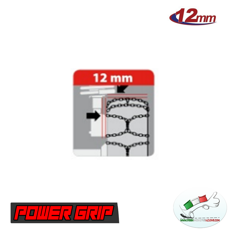 Catene Da Neve POWER GRIP 12mm - Omologate TÜV - Tensione Auto-bloccante - Per Pneumatici 225/80R15 A 285/30R20 - Foto 11