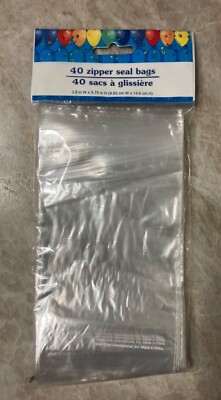 40x Clear Zipper Seal Bags Packaging Bags For Party Favors and Treats