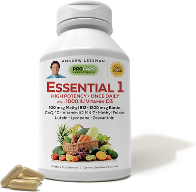 Essential-1 Multivitamin 1000 IU Vitamin D3 30 Small Capsules   100 Mcg Methyl B