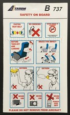 TAROM Romanian Air Transport Boeing 737 SAFETY CARD airways airlines