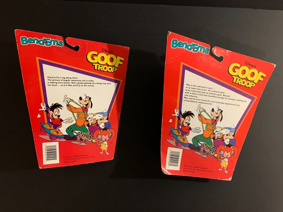 Figuras de Disney Goof Troop JusToys Bend-Ems Max y pistola años 90 cardadas Foto 2 de 4