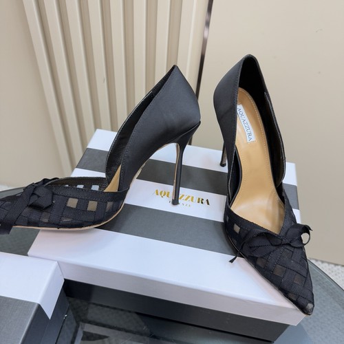 Schleife Mesh Stitching High Heels Sandalen - Bild 11 von 22