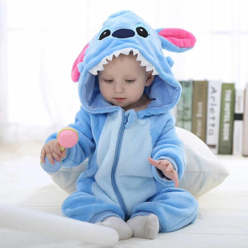 Baby Kids Blue Stitch Birthday Fancy Party Costume Coverall Outfit Unisex Pajama - Image 4 of 4