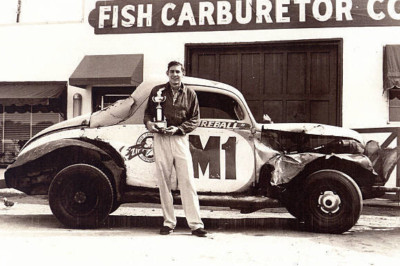 Fireball Roberts & modifiziertes Stock Car 1955 Nascar Motor Racing 4x6 Foto