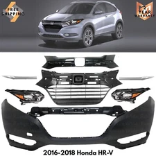 Front Bumper Cover Fascia & Grille Assembly Kit For 2016-2018 Honda HR-V