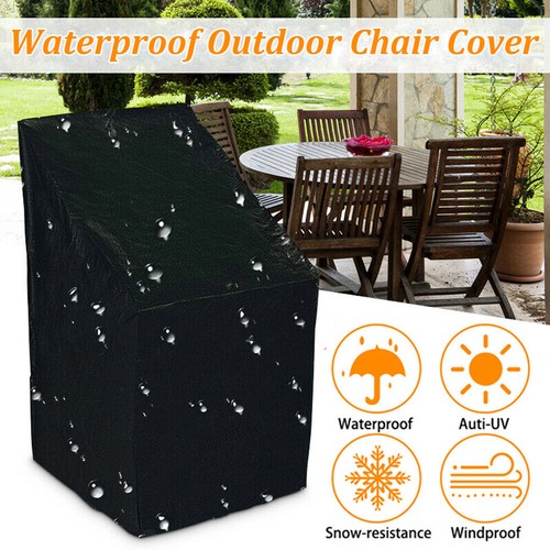 1/2/4X Patio Chair Cover UV Waterproof Outdoor Stackable High-Back Chairs Covers - Picture 3 of 14