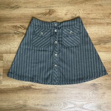 Vintage Skirt Size 3 Juniors Mini Pin Stripe Y2K Rampage Preppy 1990s Gray Black