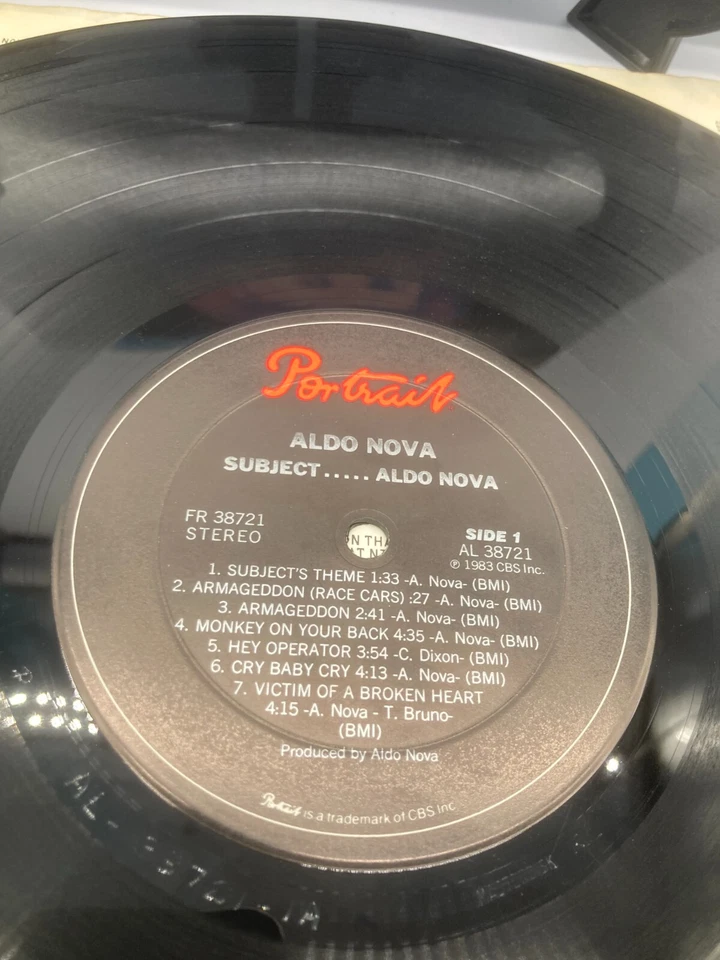 Aldo Nova Subject Vintage Vinyl LP 1983 Portrait Record FR-38721 - Image 2 of 4