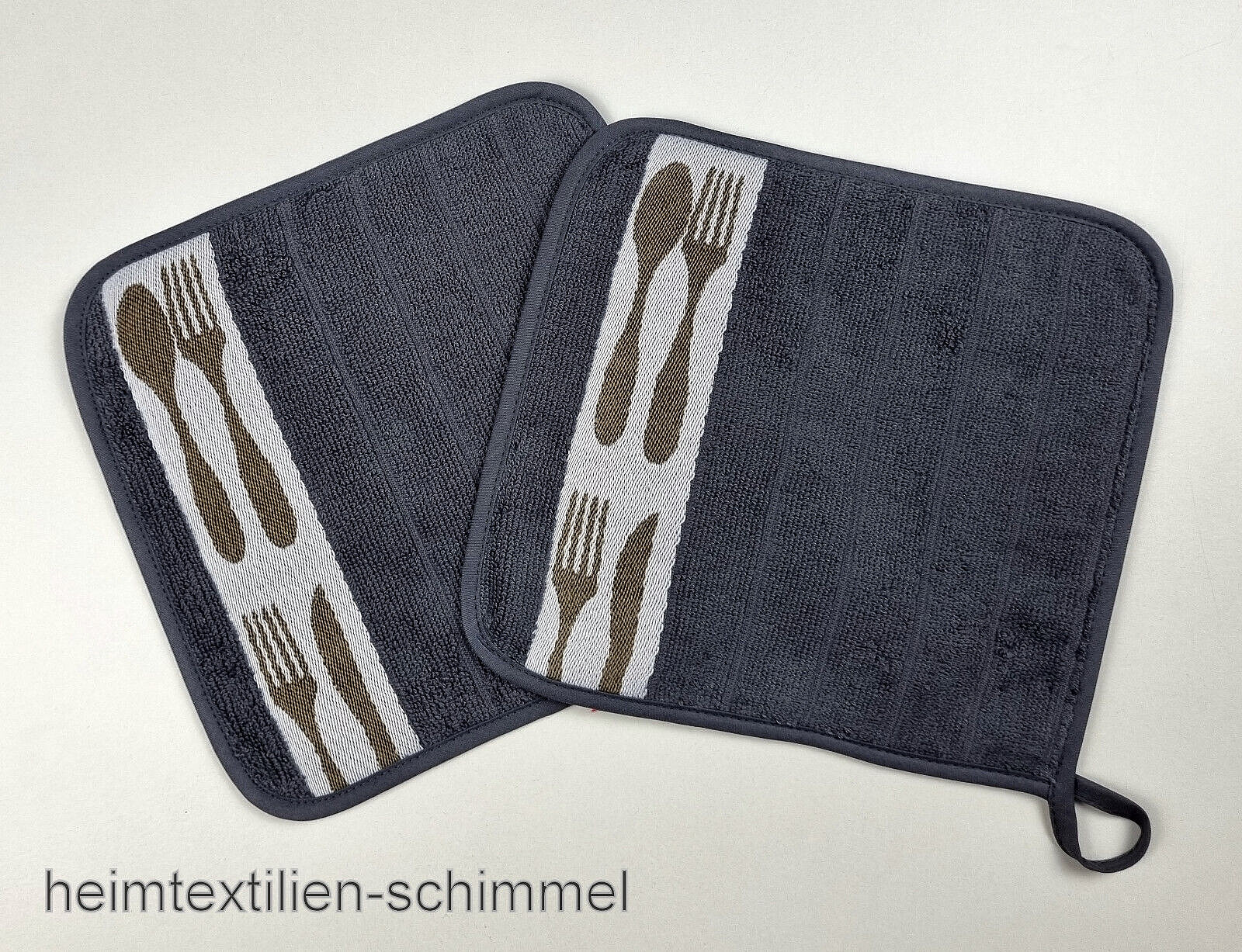 Topflappen Küchenhilfe Kochen Küchenzubehör Frottee Baumwolle 22x22 KÜCHE 2-tlg.