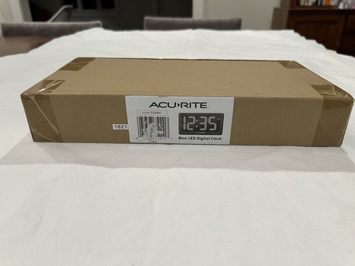 AcuRite 10" Digital Wall Clock Auto Blue LED 75114M