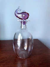 Royal Copenhagen Holmegaard Glassworks Noah Carafe w/ Pink Fish by Michael Bang