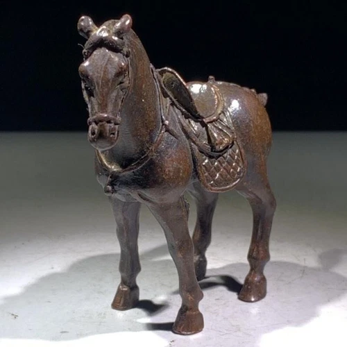 Chinese copper horse table figure Statue Tea Pet home decoration fortune lucky - Picture 3 of 10