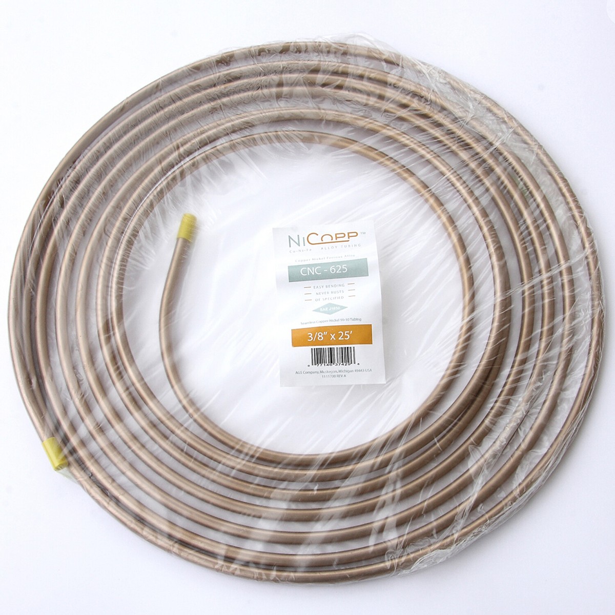NICOPP NICKEL/COPPER BRAKE/FUEL/TRANSMISSION LINE TUBING COIL, 3/8