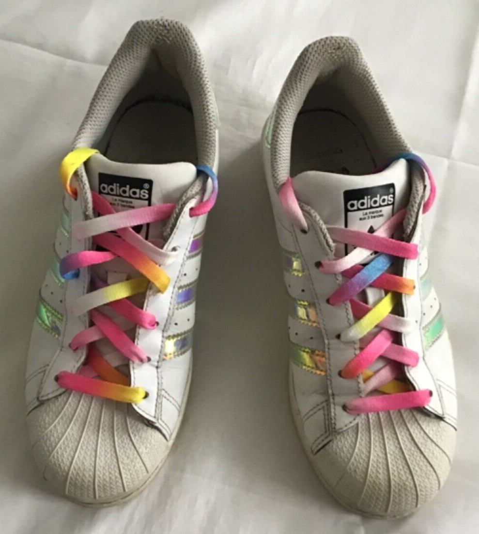 Rainbow Stripes Adidas Superstar Womens Holographic Stripes ADIDAS