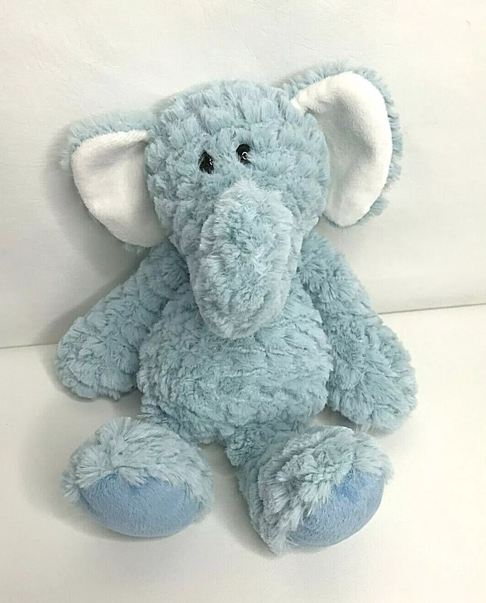 Nat Jules Demdaco Blue White Plush Elephant Stuffed Animal Soft