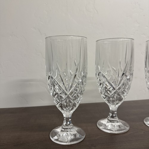 De colección SHANNON Lead Crystal Designs of Ireland 4 vasos de té helados 14 oz pesados - Imagen 2 de 8