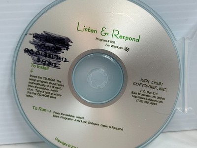 Listen & Respond Program 888 Judy Lynn Software Verbal Request Pictures Words