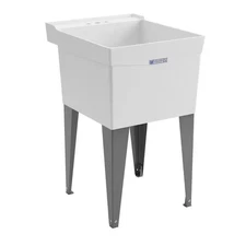 Utilatub 24 In. X 20 In. Structural Thermoplastic Floor-Mount Utility Tub in Whi