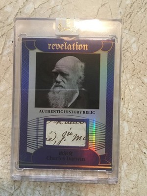 Charles DARWIN DUAL RELIC Handwritten Word  RARE 25/76 Short Run Rare