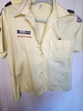 *Vintage* 1990 Boys Scout of America Shirt Yellow Size 14 Made In USA Button Up